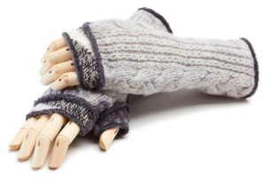 Merino wool fingerless mittens